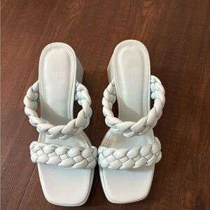 Braided White Women's Sandals